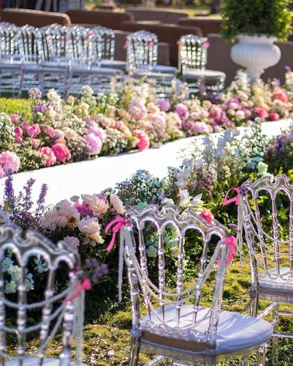 Aisle / Walkway and Floral detail — Wedding decor — ITC Grand Goa